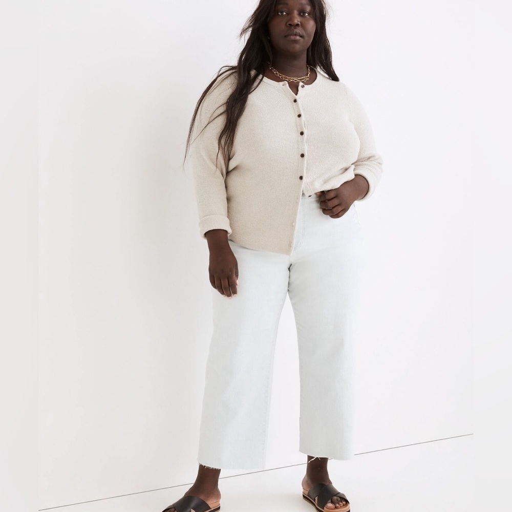 Madewell The Plus Perfect Vintage Wide-Leg Crop Jean in Bosworth Wash: Raw hem